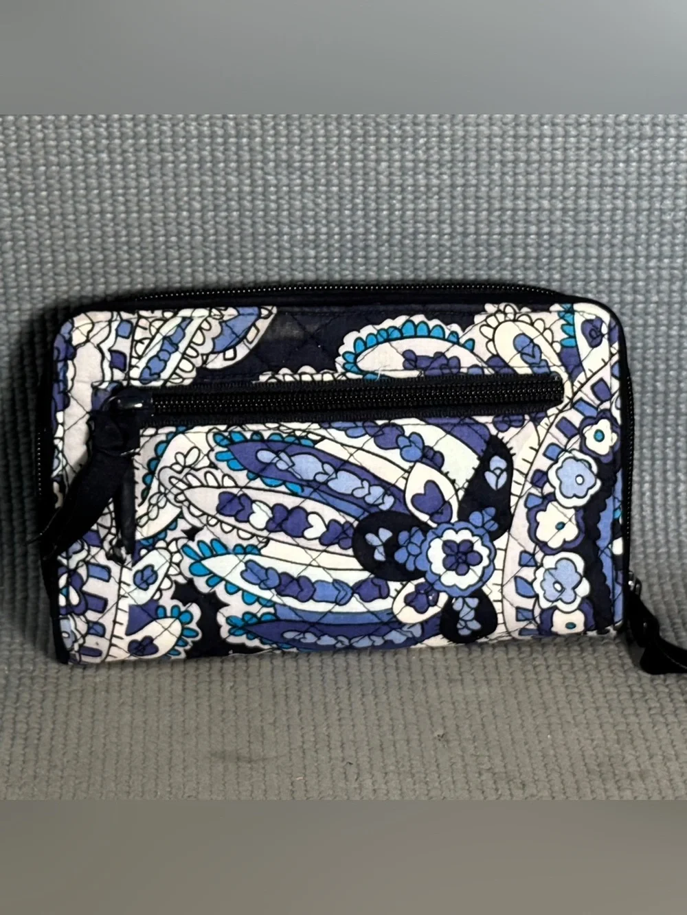 Vera Bradley Blue Quilted RFID Turnlock Wallet